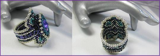 A Large Presence of a Purple Rivoli, beadwork by Erin Simonetti