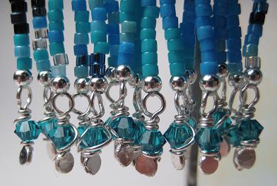 Aquamarine Earring Wire Wraps Close Up