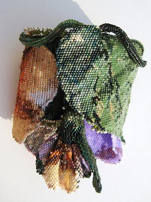 Pansy Cuff wrapped around wrist