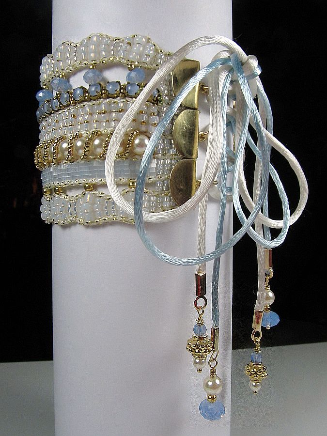 Corset Cuff, with Cup Chain on a Loom