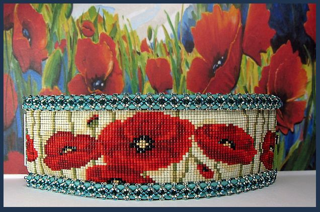 A Field of Erin's Poppies, loom woven by Erin Simonetti