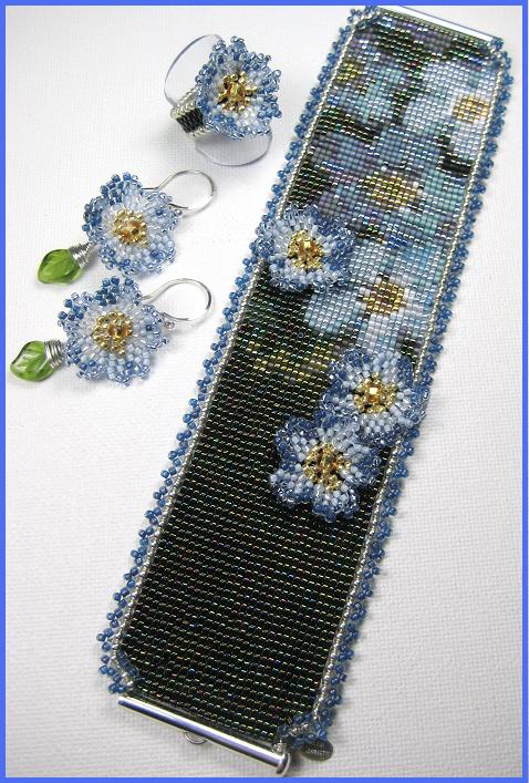 Forget Me Not Cuff, Earrings, Ring