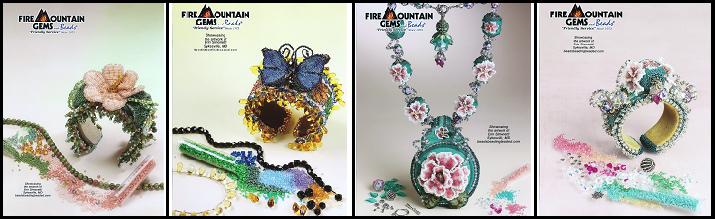 Shell Ads of my beadwork featured in FMG Ads