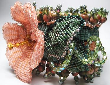 Beaded Hibiscus Wrist Corsage