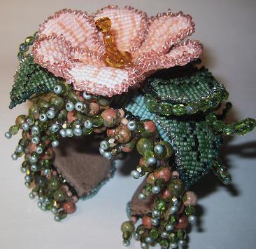 Beaded Hibiscus Wrist Corsage