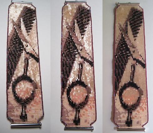 3 samples of light reflection on 'satin finish' Delicas