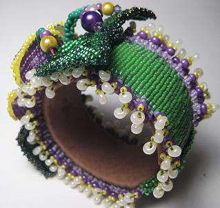 Beaded Pansey Wrist Corsage