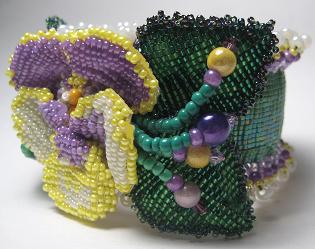 Beaded Pansey Wrist Corsage