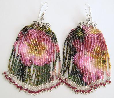 Pink Flower Earrings
