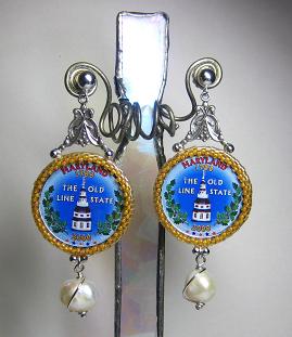 Painted MD Quarter Earrings