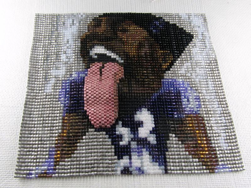 Ray Lewis beaded on a loom