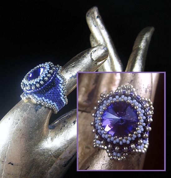 18mm Amethyst Rivoli and 11/0 Delicas