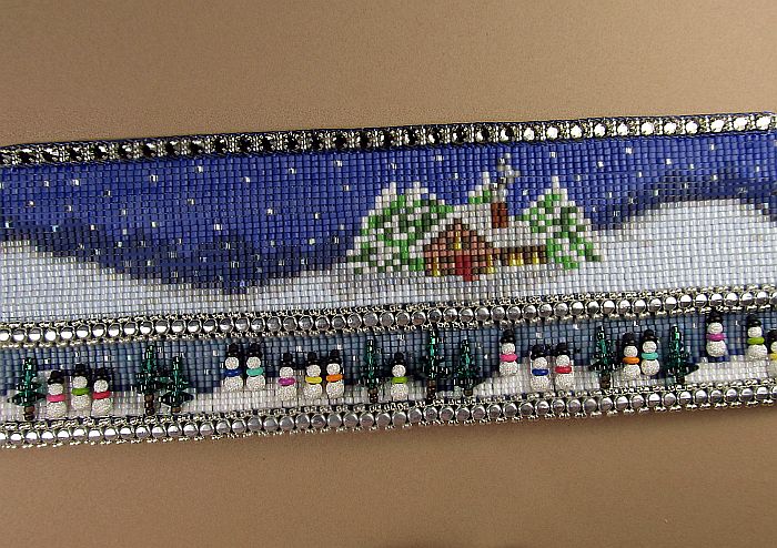 Bead Loomed Snow Cuff