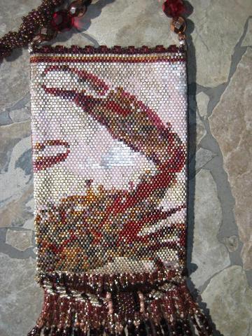 Heirloom Cell Phone Bag, beadwork by Erin Simonetti
