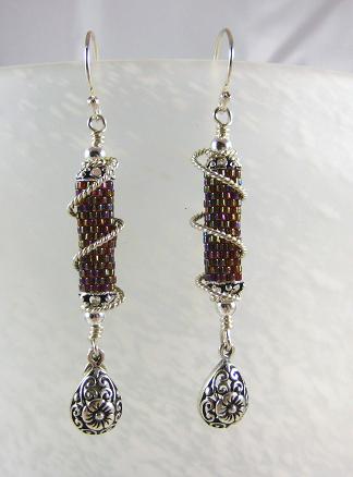 AB finish seed bead tubes and sterling findings