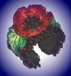 Beaded Poppy Wrist Corsage