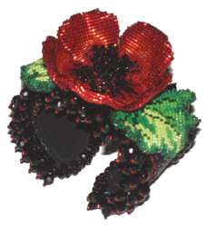Beaded Poppy Wrist Corsage
