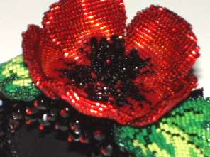 Beaded Poppy Wrist Corsage