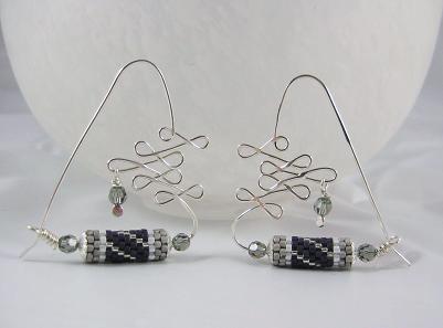 Wig Jig formed sterling silver wire and beaded tubes
